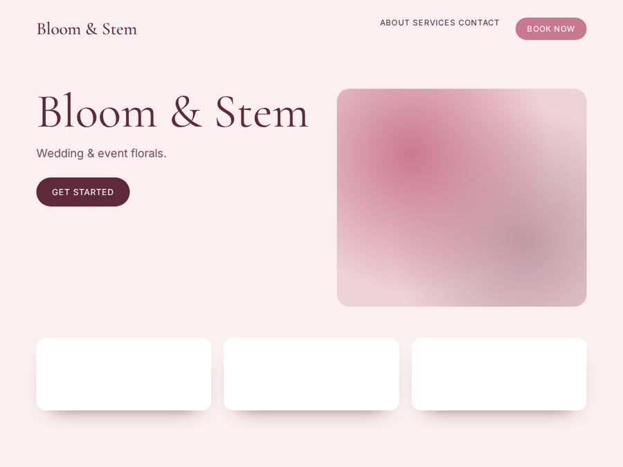 Sample florist website