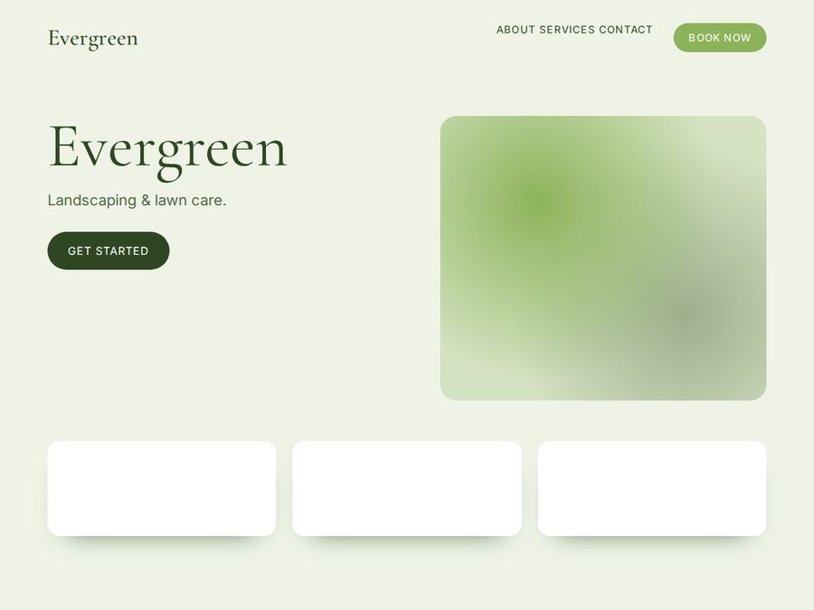 Sample landscaping website