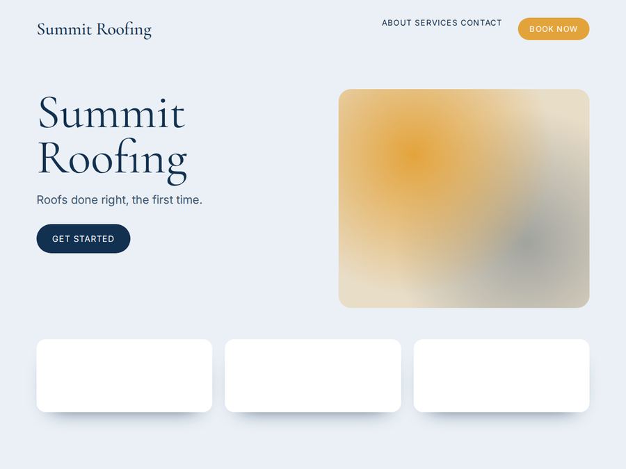 Sample roofing website
