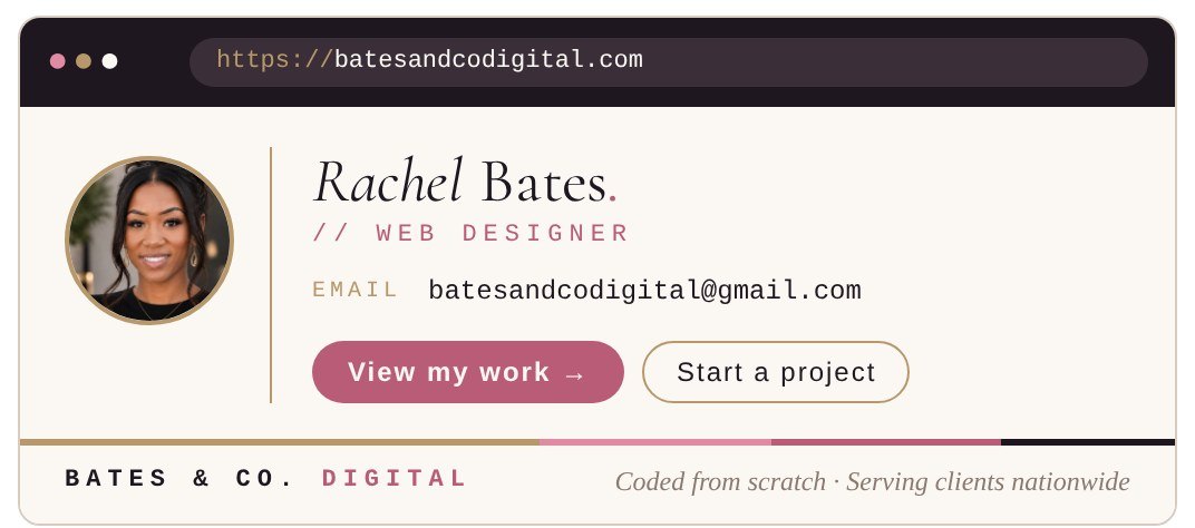 Branded email signature for Bates & Co. Digital