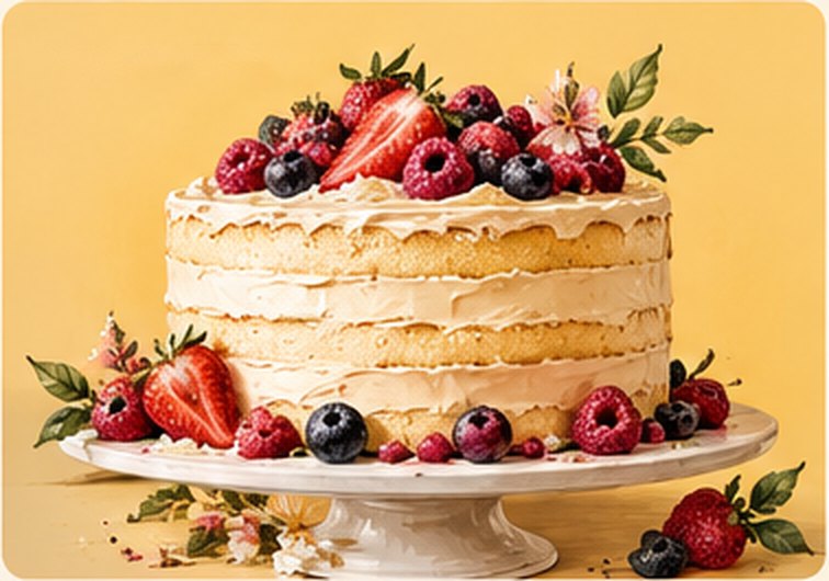 Vanilla berry cake