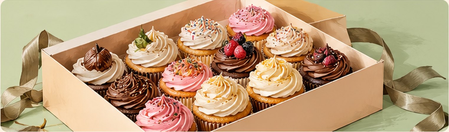 Birthday cupcakes with sprinkles