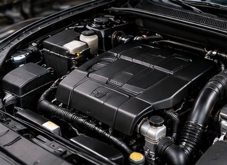 Dusty engine bay, after