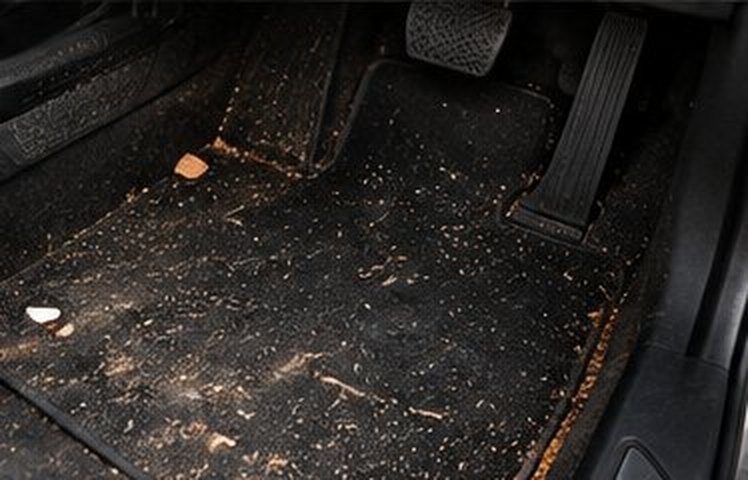 Dirty floor mat, before