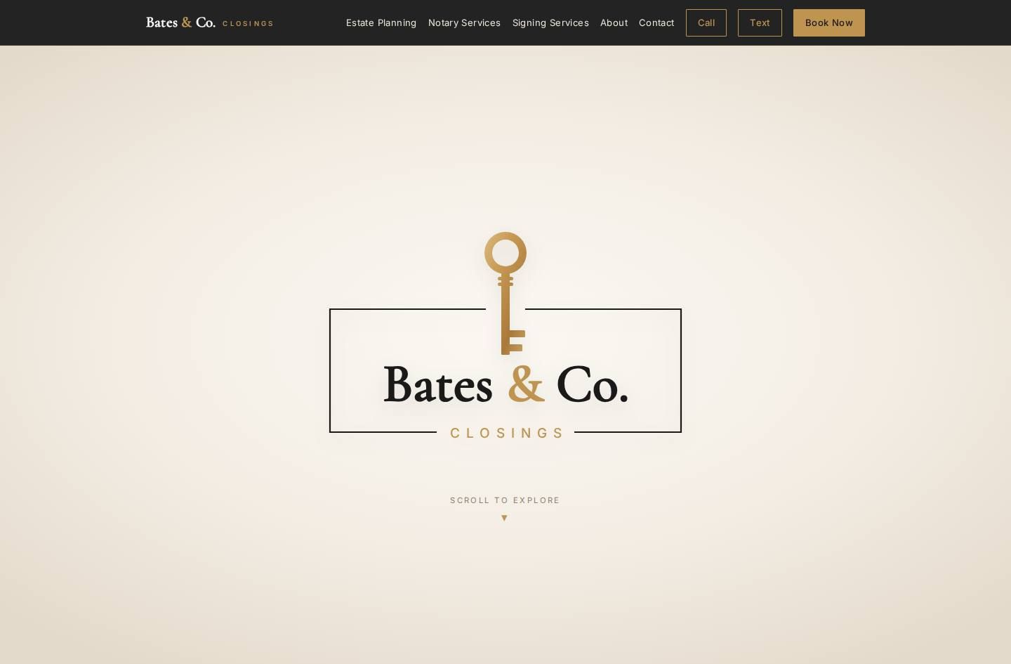 Screenshot of the Bates & Co. Closings website